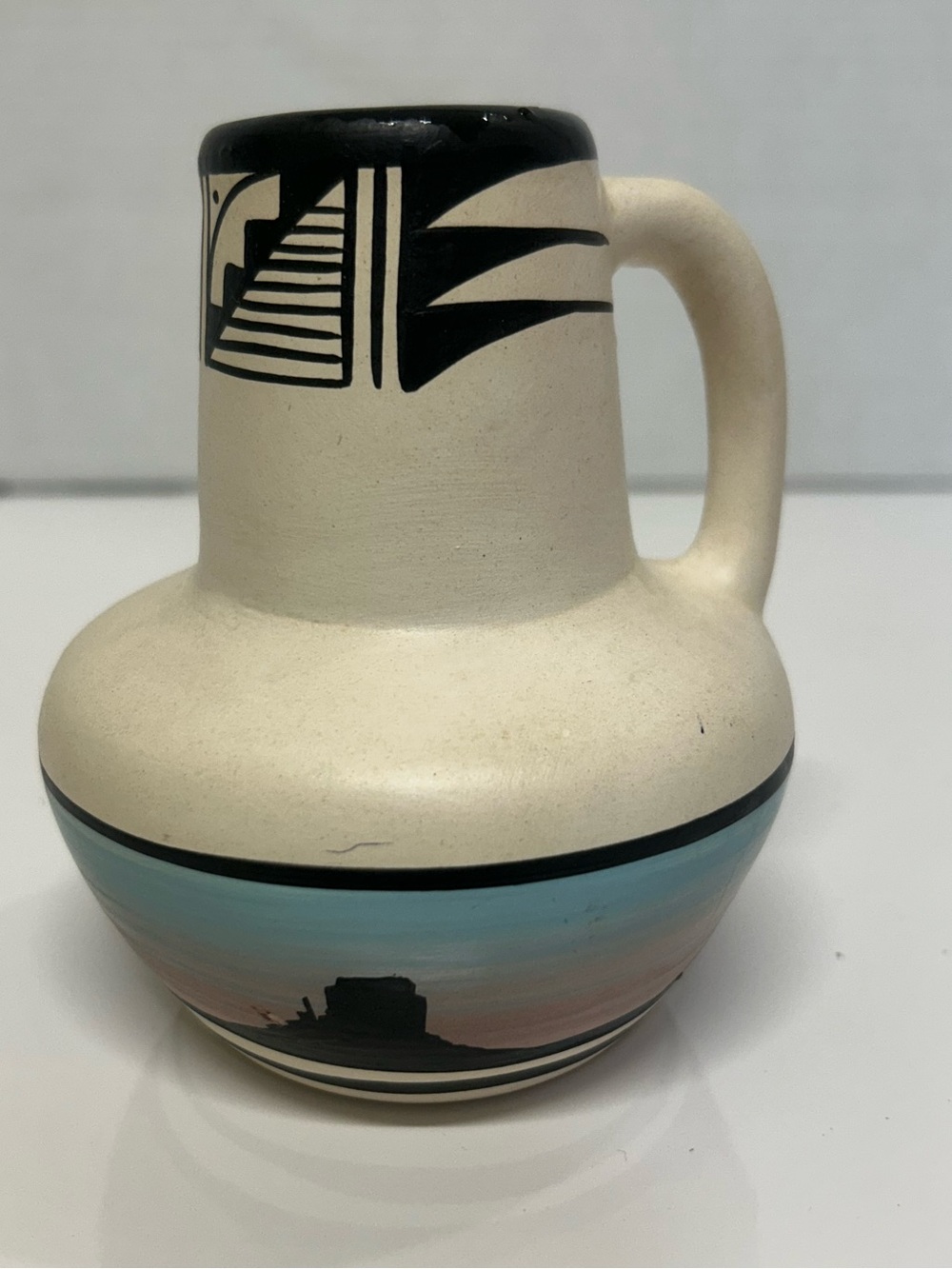Vintage M Nez Navajo Native American Pottery Pitcher Jug